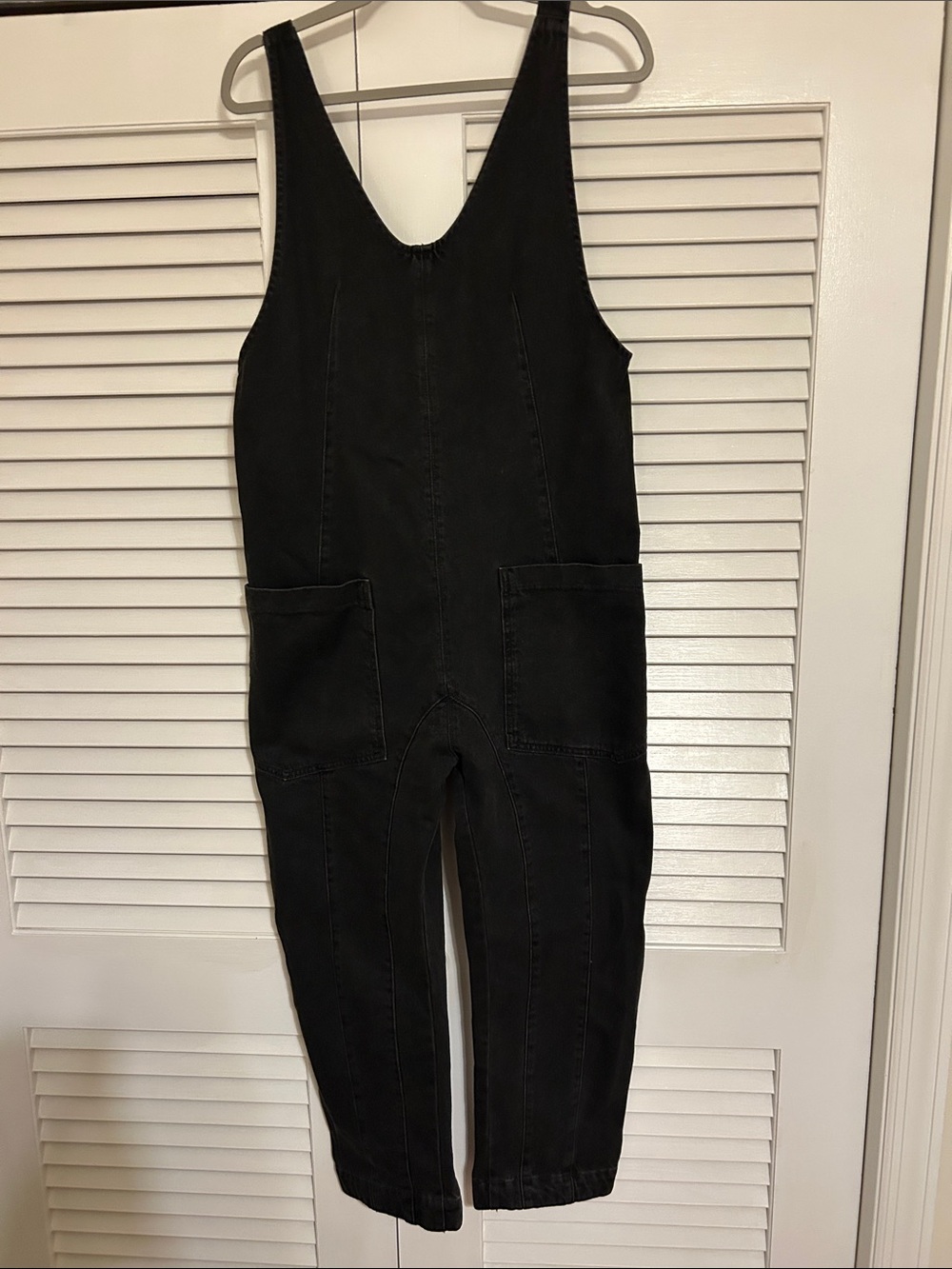 We The Free Black Sleeveless Denim Overalls